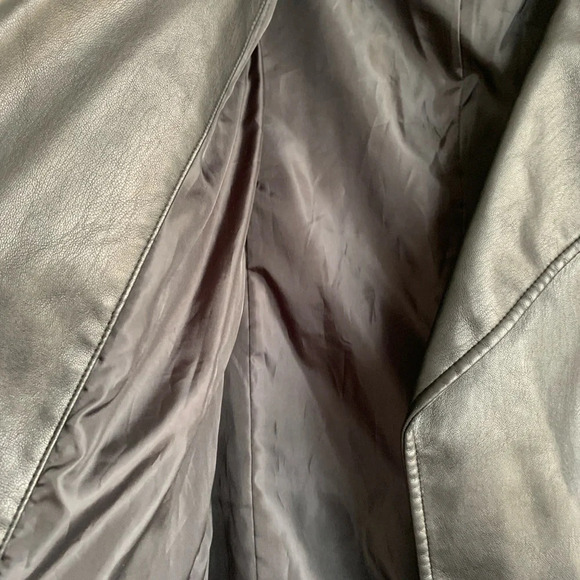 Gap Vegan Leather Motorcycle Black Jacket Women’s Size Small - Picture 5 of 12
